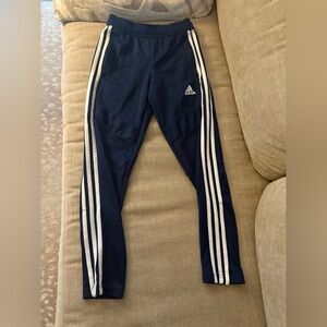Adidas 3 stripe pants. Navy and white. Size 9/10.